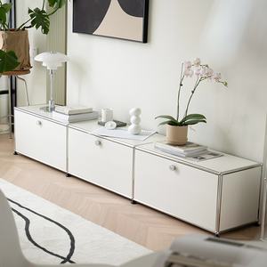Mueble de TV minimalista moderno, muebles de almacenamiento de acero inoxidable Vintage, muebles para el hogar de estilo Ins para uso en la sala de estar - Product Image 1