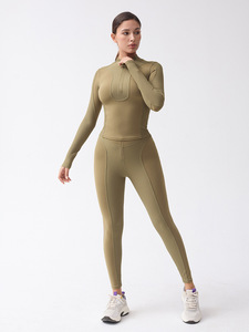Leggings de yoga para <span class=keywords><strong>mujer</strong></span> con control de abdomen y cremallera, <span class=keywords><strong>pantalones</strong></span> deportivos <span class=keywords><strong>ajustados</strong></span> para fitness y <span class=keywords><strong>esquí</strong></span>, leggings de yoga acanalados de cintura alta para <span class=keywords><strong>mujer</strong></span> - Product Image 4