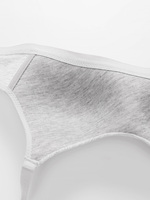 Bralette sin tirantes con cierre trasero de 3 filas ajustables, sin costuras, con cuello redondo acanalado, banda elástica transpirable, color gris melange.