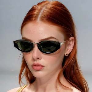 Gafas de Sol de Metal con Marco Pequeño Retro de Moda con Logotipo Personalizado 2025, Gafas de Sol de Ojo de Gato de Aleación UV400 para Hombre y Mujer - Product Image 2