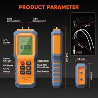 Handheld Manometer Dual-Port HVAC Digital Manometer Gas Pressure Tester for Natural Gas Pipelines Ventilation Detection