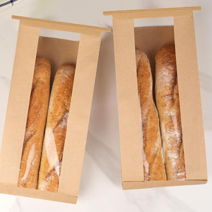 Bolsa de Papel Kraft Blanca para Alimentos Desechable, con Ventana y Cierre de Alambre, Ideal para Frutos Secos, Snacks, Chocolate, Panadería y <span class=keywords><strong>Pan</strong></span>, ¡Gran Venta! - Product Image 6