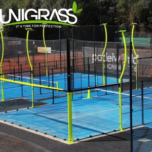 UNI Custom Varios colores Profesional Paranomic Padel Cancha de tenis con todo el conjunto de instalaciones-<span class=keywords><strong>Comprar</strong></span> Blue Padel Grass - Product Image 5