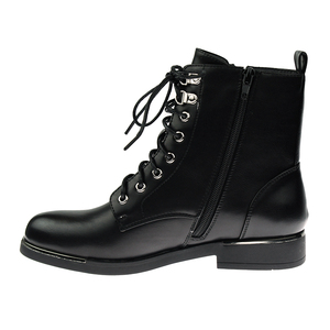 Bottes personnalisées en cuir noir imperméable de style britannique pour femmes botte de chevalier en cuir à fermeture éclair pour femmes chaussures pour dames - Product Image 4
