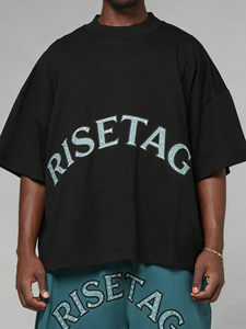 LTD-MT1052 T-shirt da <span class=keywords><strong>uomo</strong></span> con collo a lupetto, vestibilità ampia, stampa personalizzata, ricamo e strass, prodotta da Guangzhou Clothing Factory - Product Image 1