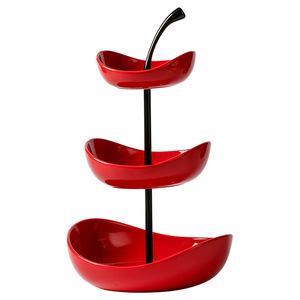 Keranjang Buah Restoran Rumah Tangga, Piring Camilan Bertingkat, Wadah Makanan 3 Lapis, Piring Pajangan Keramik - Product Image 3