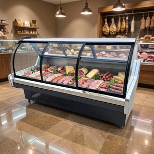 Vitrine réfrigérée ouverte pour viande 0-10 ° Réfrigérateur commercial pour la présentation <span class=keywords><strong>de</strong></span> viande, pour supermarché, <span class=keywords><strong>boucherie</strong></span>, vitrine <span class=keywords><strong>de</strong></span> présentation alimentaire - Product Image 4
