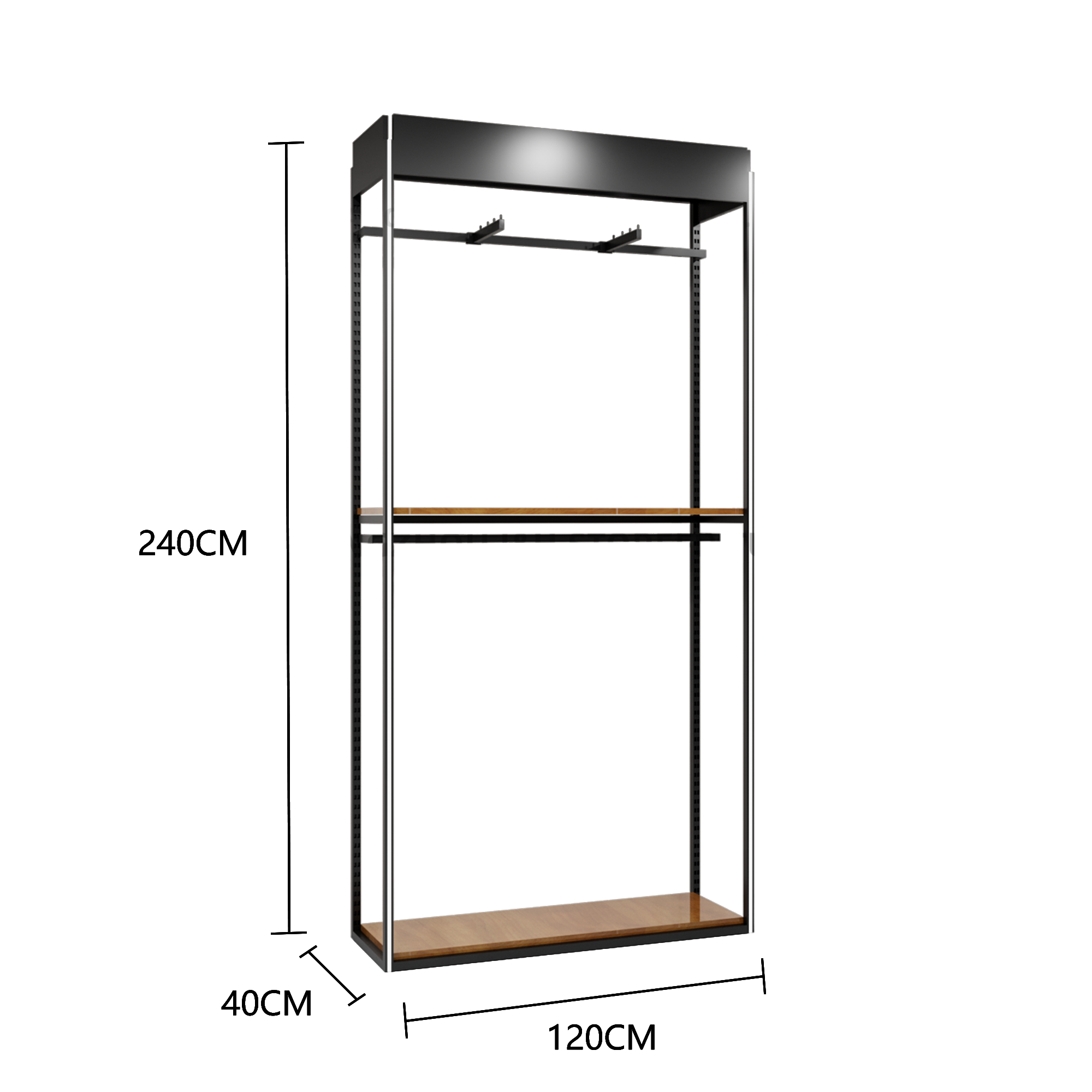 Noir + bois couleur MDF + led lumière