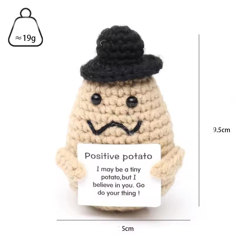 Potato with black hat