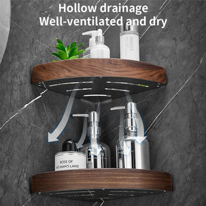 Étagère de rangement adhésive <span class=keywords><strong>extensible</strong></span> à 2 niveaux pour salle de bain, en acier inoxydable, à fixer au mur, pour <span class=keywords><strong>douche</strong></span>, coin - Product Image 5