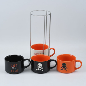 Customized logo Stacking Cup Ceramic Stackable <strong>Coffee</strong> <strong>Mugs</strong> with Rack - Product Image 2