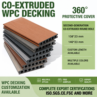 Plancher en bois-plastique double face de deuxième génération WPC pour cour, balcon et terrasse, imperméable