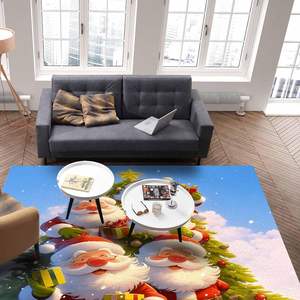 Noël Père Noël Antidérapant Absorbant Tapis Hiver Arbres De Noël Tapis Et Ensembles pour Chambre Salon Décor À La Maison en Stock - Product Image 5