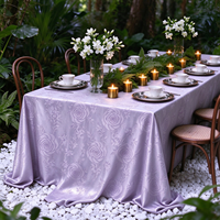Nappe de table en polyester jacquard de luxe à motif floral, lavable, infroissable et résistante à la chaleur pour mariage, banquet et fête