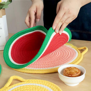 แผ่นรองจานกันความร้อนทรงกลม 18 ซม. 30 ซม. สีทึบ สำหรับใช้ในบ้าน - Product Image 3