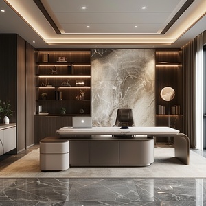 Escritorio Ejecutivo Moderno con Amplio Tablero, Escritorio de Gerente de Lujo, Diseño Contemporáneo para Interiores de Oficina - Product Image 3