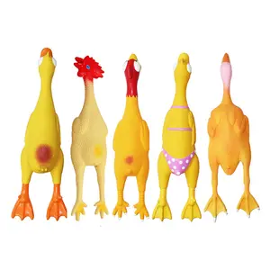 China Natural Soft Rubber Latex Chicken Duck Goose Natural Latex Custom Squeaky Dog Chew Toy Wholesale