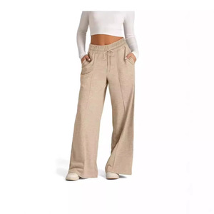 Pantalon large décontracté style européen et américain automne-hiver 2026, <span class=keywords><strong>taille</strong></span> haute avec cordon de serrage, couleur unie, anti-plis pour <span class=keywords><strong>femme</strong></span> - Product Image 5