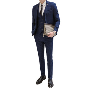 Completo <span class=keywords><strong>Uomo</strong></span> 3 Pezzi Slim-fit Trend <span class=keywords><strong>Giovanile</strong></span> <span class=keywords><strong>Abito</strong></span> Formale da Ufficio Elegante Completo Maschile - Product Image 1