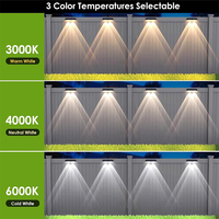 Lampes solaires à changement de couleur pour clôture extérieure, étanches IP65, pour jardin, mur, extérieur, cour, marches, terrasse