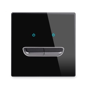 New Tempered Glass Reset Switch UK EU Standard Tempered Glass Panel Reset Piano Key Electric Wall Switches <b>Sockets</b> - Product Image 5