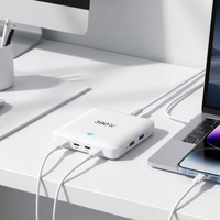 Pengisi Daya Laptop Desktop Elektrik Ultra Tipis 390W QC3.0 ABS Multi Port Tipe-C 5V3A Adaptor Kamera Earphone Tablet