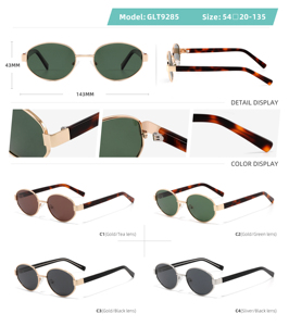 Gafas <span class=keywords><strong>de</strong></span> Sol Retro Multicolores con Montura Completa Ovalada, Estilo Leopardo, Polarizadas, para Mujer y Hombre, Moda <span class=keywords><strong>de</strong></span> <span class=keywords><strong>los</strong></span> <span class=keywords><strong>90</strong></span>, Vintage, Cómodas - Product Image 2