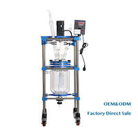 Reactor de vidrio revestido de 1L-5L controlado con precisión para síntesis de laboratorio
