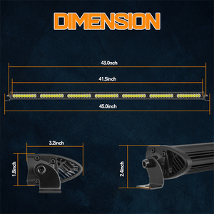 Barre lumineuse LED simple rangée 12V tout-terrain pour camion ou UTV, à fixer <span class=keywords><strong>sur</strong></span> le porte-bagages <span class=keywords><strong>de</strong></span> toit, avec lentille chromée ou noire, 43 pouces - Product Image 2