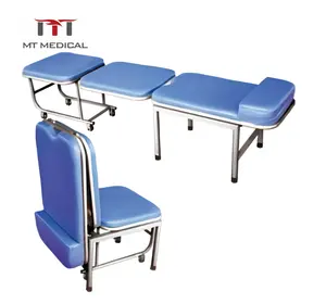 의료 병동 침대 옆 고급스러운 304 스테인레스 스틸 참석자 접이식 의자 동반 의자