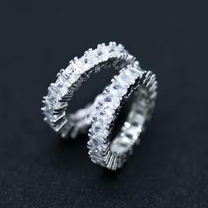 Anéis geométricos de cristal de zircônia cúbica, joias geométricas de luxo, minimalista, em formato de coração, zircônia