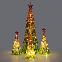 Vase de table en verre en forme de sapin de Noël de style campagnard français, fait main, écologique, décoration d'intérieur, disponible en plusieurs tailles, grande capacité