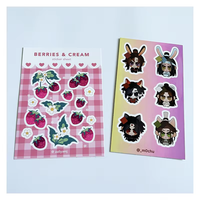 Feuilles d'autocollants anime personnalisées, autocollants en vinyle imperméables, feuilles d'étiquettes prédécoupées format A4, A5, A6