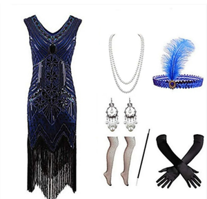 Ecoparty 드롭 배송 숙녀 1920s 포효 <span class=keywords><strong>20s</strong></span> 플래퍼 개츠비 의상 스팽글 멋진 의상 파티 원피스 - Product Image 2