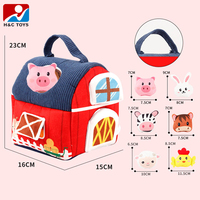 Peluche maison boîte aveugle jouets doux jeu sensoriel ensemble de mini animaux en peluche enfants jouets sensoriels éducatifs précoces