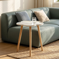 Table Basse Pliante Minimaliste Moderne en Bois Massif avec Cadre en Fer pour Salon, Chambre, Salle à Manger, Bureau à Domicile - Meuble Transfrontalier