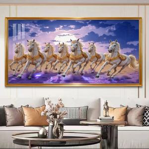 Peinture murale personnalisée en gros pour salon, salle à manger, décoration intérieure, impression HD, peinture sur porcelaine cristalline LED - Product Image 1