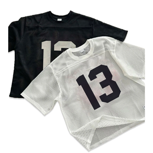 Camiseta de malla de manga corta de secado rápido para verano, 180g, jersey, hombros caídos, transpirable, ligera, con logotipo personalizado, OEM - Product Image 6