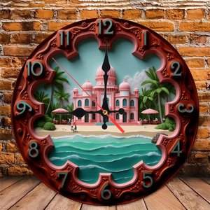 Orologio in Legno da 10 Pollici con <span class=keywords><strong>Motto</strong></span> di Viaggio 'L'Avventura Inizia' - Product Image 6