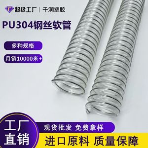 Pu Steel Wire Hose Transparent Corrugated Custom Length Material Conveying Hose - Product Image 4
