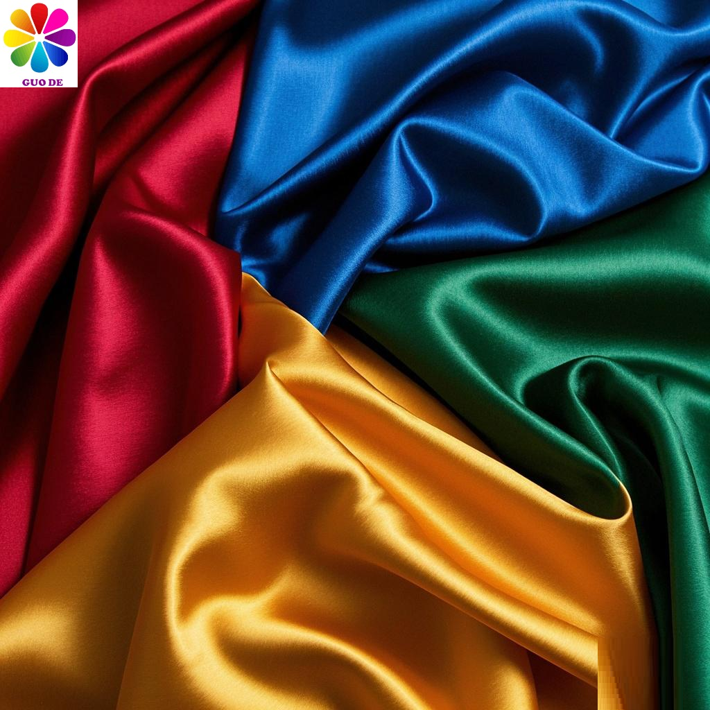 Fabric Satin Polyester ImprimÃ© Satin De Polyester Bleu Imprimé