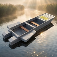 Bateau de pêche en plastique 3 places avec boîtes de flottaison en PE épaissies, renforcées, antidérapantes, écologiques et recyclables, idéal pour les lacs propres