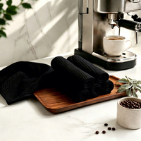 Serviettes de cuisine en tissu gaufré super absorbantes et durables pour le nettoyage des comptoirs de machines à expresso (vente en gros)