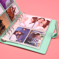 Album photo et de documents Kpop personnalisé A5 A6, couverture en cuir PU, porte-cartes avec 4 pochettes et un classeur à pochettes