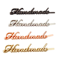 Étiquettes métalliques personnalisées pour sacs à main et sacs de voyage, avec logo, lettres, strass et paillettes, faites à la main, pour vêtements