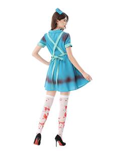 Costume de cosplay sexy d'infirmière ou de médecin pour femme, imprimé sanglant, pour Halloween 2026 – Robe de performance d'horreur - Product Image 5