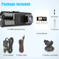 AD-369 3 caméras objectif 3 pouces voiture boîte noire G-sensor WiFi Dash Cam HD 1080P avec image de recul Parking enregistreur vidéo à double objectif