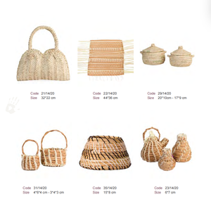 Cesta Tejida a Mano Ecológica, Cesta de Almacenamiento de Fibra Vegetal Natural, Organizador para el Hogar, Decoración para Cocina y Despensa - Product Image 1