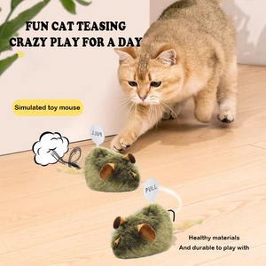 Simples elétrico som simulação gato brinquedo pequeno <span class=keywords><strong>mouse</strong></span> de pelúcia para pet movimento interativo dentes calmantes moagem brinquedo para gatos - Product Image 2