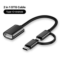 2 In 1 Otg USB Typ C Micro zu USB Buchse Verlängerung kabel OTG Adapter Daten übertragung Lade konverter kabel